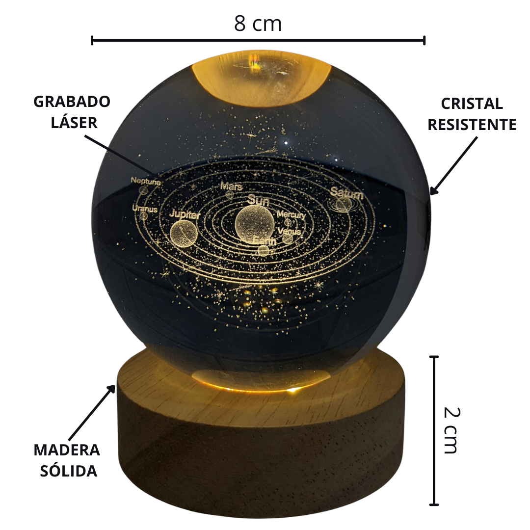 Esfera estelar | Crystalballs® - Sistema solar (10 cm)