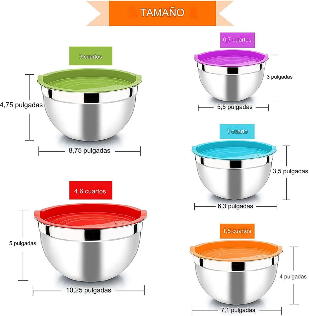 Set Salad Bowl de Acero Inoxidable